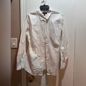 NWT Banana Republic Off-White Textured Riley Shirt Size 14